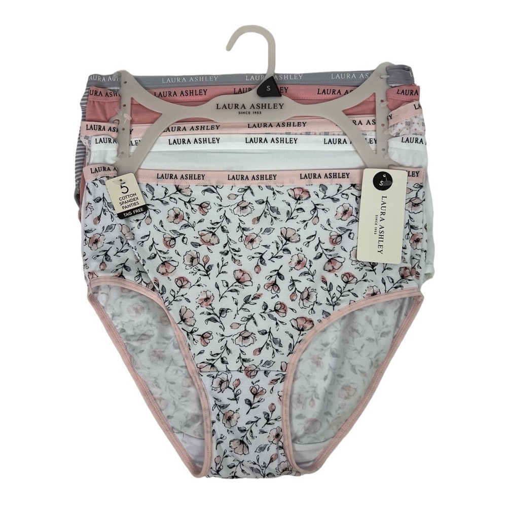 NWT Laura Ashley Women’s Panties Sz Small Pkg/5 Briefs Multi Colors Tag Free